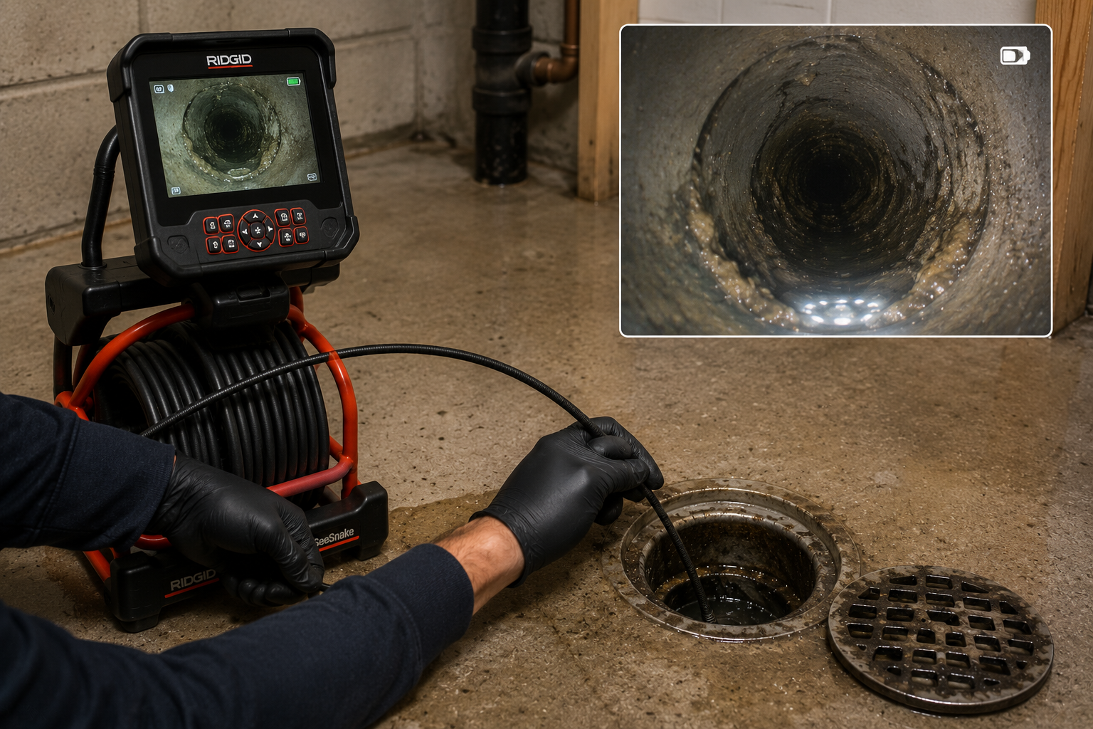Inspection vidéo d'une canalisation avec caméra